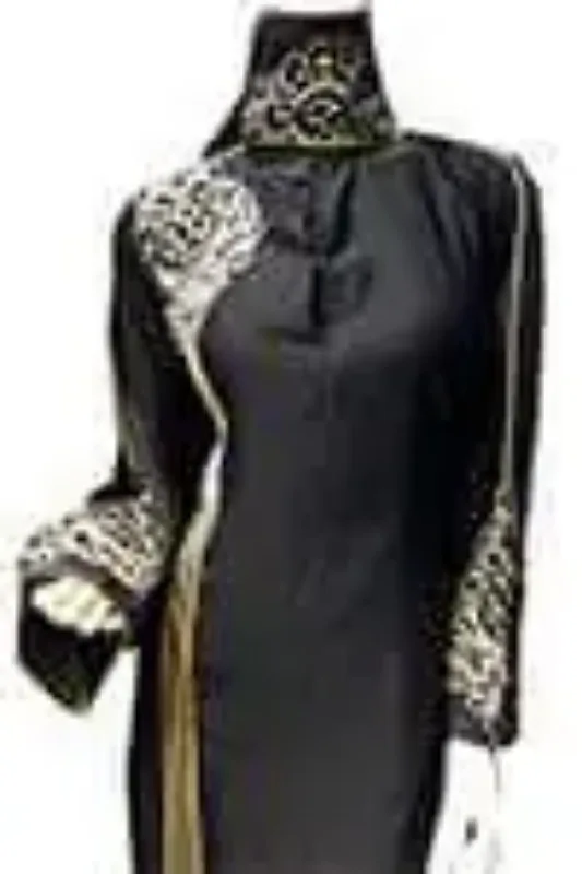 Picture of Formal White Georgette Khaleeji Kaftan for Women