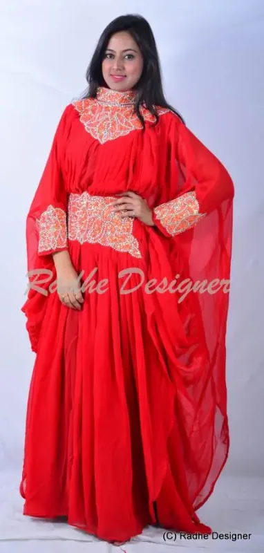 Picture of Radhe Designer Black Georgette Kaftan Dress for Women - Y1042