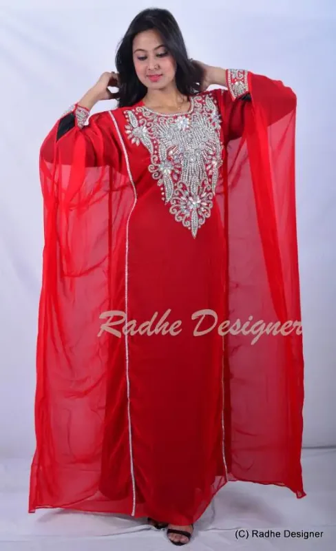 Picture of Radhe Designer Yellow Georgette Kaftan Dress for Women - Y799