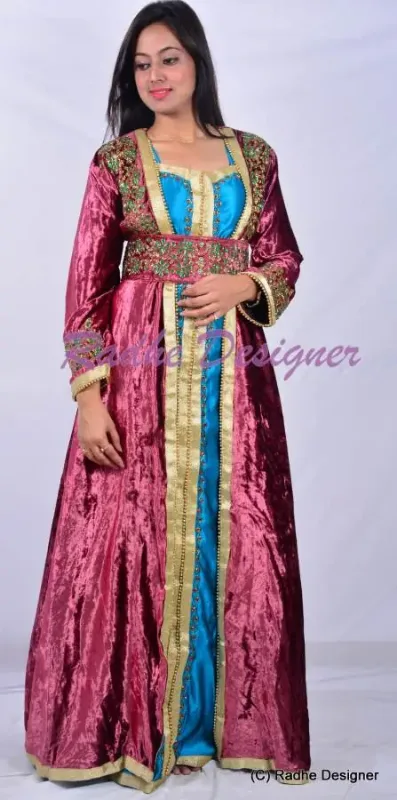 Picture of Radhe Designer Multicolor Georgette Kaftan Dress for Women - Y1133