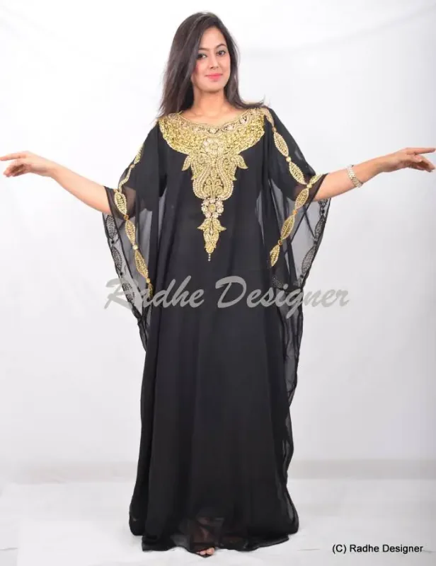 Picture of Radhe Designer Pink Cotton Kaftan Dress for Women - Y157