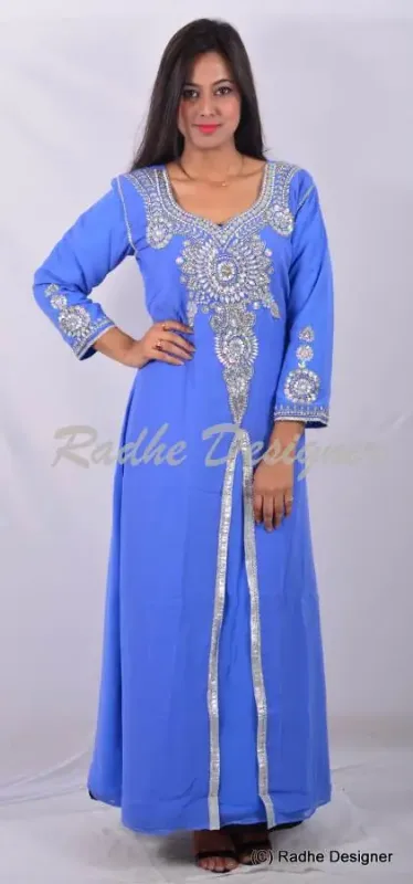 Picture of Radhe Designer Black Georgette Kaftan Dress for Women - Y713
