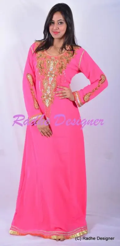 Picture of Radhe Designer Purple Georgette Kaftan Dress for Women - Y177