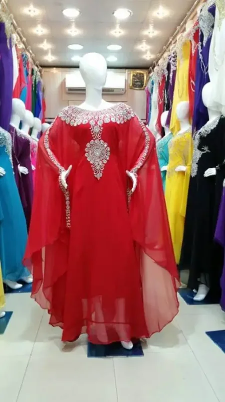 Picture of Radhe Designer White Georgette Kaftan Dress for Women - F10473