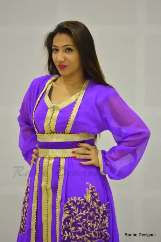 Picture of Radhe Designer Yellow Georgette Kaftan Dress for Women - Y918