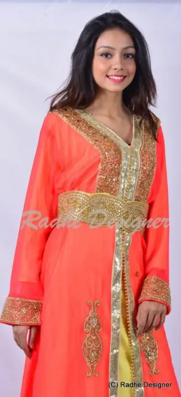 Picture of Radhe Designer Multicolor Georgette Kaftan Dress for Women - Y868