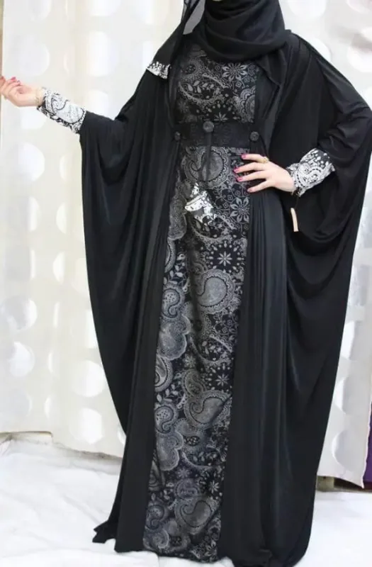 Picture of Radhe Designer Black Georgette Kaftan Dress for Women - F1390