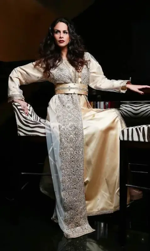 Picture of Radhe Designer White Georgette Kaftan Dress for Women - F10405
