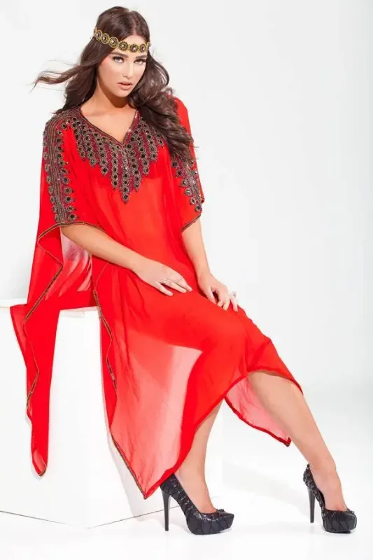 Picture of Radhe Designer Multicolor Georgette Kaftan Dress for Women - F8309