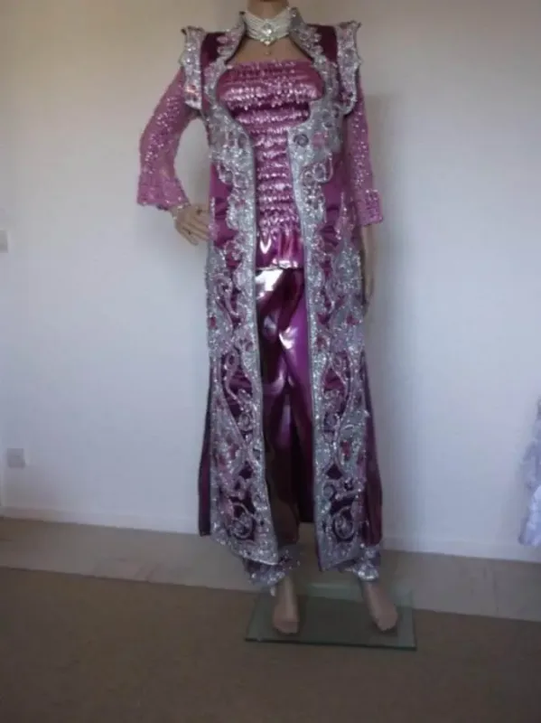 Picture of Soft Black Georgette Moroccan Caftan for Women
