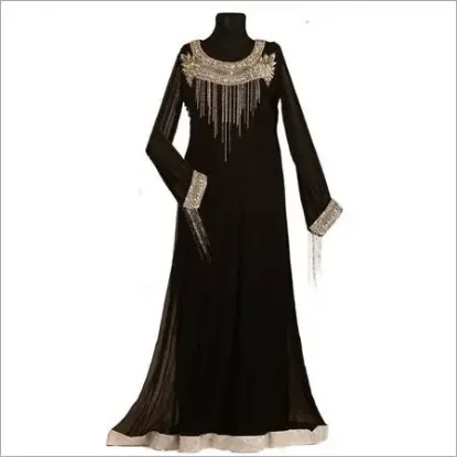 Picture of Black Georgette Luxury Thobe Kaftan for Women