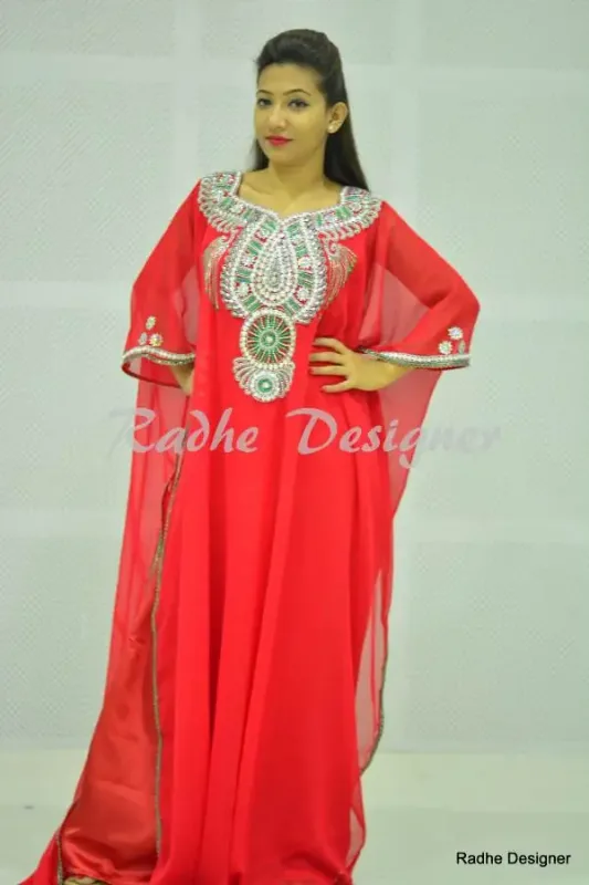 Picture of Radhe Designer Black Georgette Kaftan Dress for Women - Y399