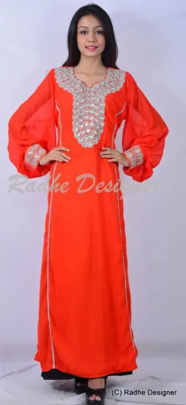 Picture of Radhe Designer Black Georgette Kaftan Dress for Women - Y878