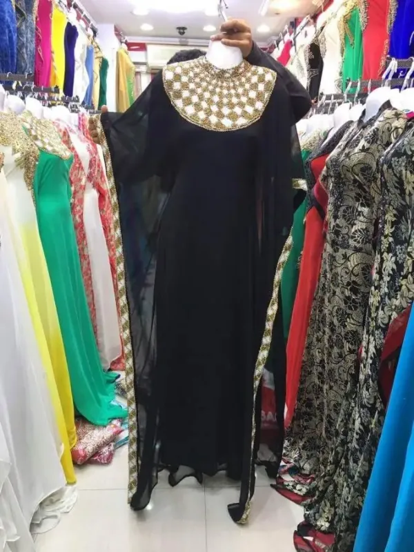 Picture of Radhe Designer Black Georgette Kaftan Dress for Women - F1858