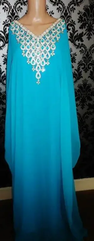 Picture of Modern Black Georgette Moroccan Caftan for Women