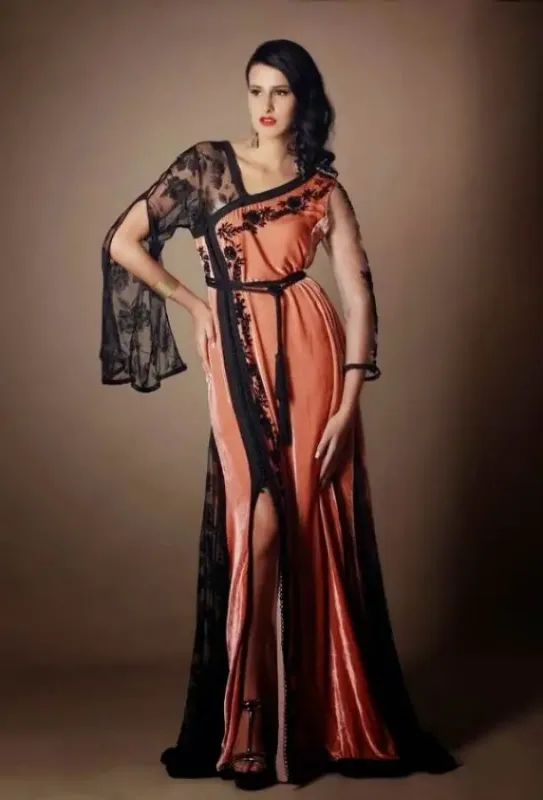 Picture of Radhe Designer Black Georgette Kaftan Dress for Women - F5824