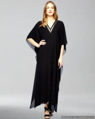 Picture of black ruffle fashion dress jilbab abaya india for wh ,f