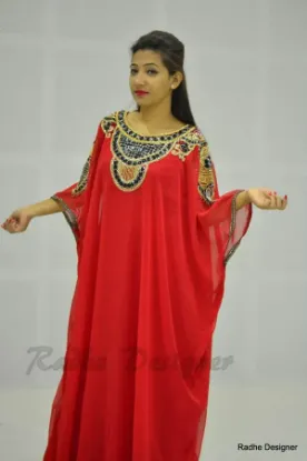 Picture of black velvet moroccan gown arabic caftan computer embro