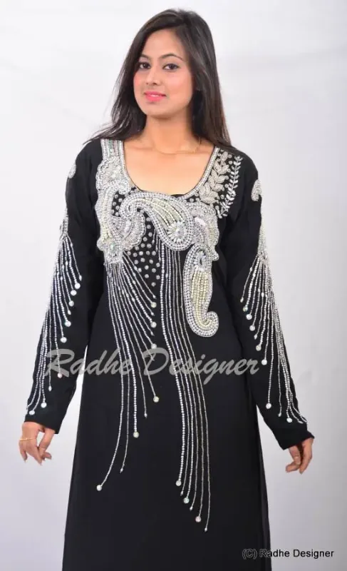 Picture of Radhe Designer Yellow Georgette Kaftan Dress for Women - Y289