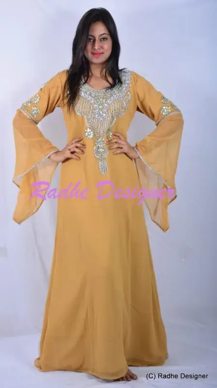 Picture of Radhe Designer Multicolor Georgette Kaftan Dress for Women - Y214