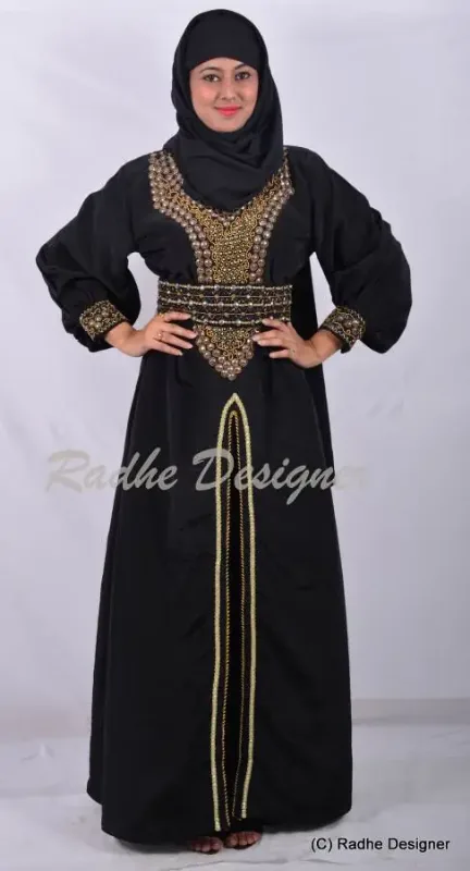 Picture of Radhe Designer White Georgette Kaftan Dress for Women - Y750