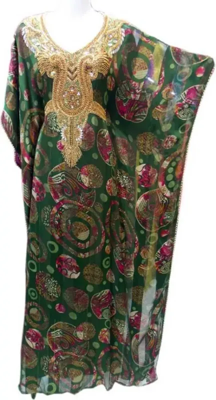 Picture of Radhe Designer White Georgette Kaftan Dress for Women - F10037