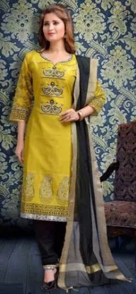 Picture of ethnic bollywood designer shalwar kameez embroidery sui