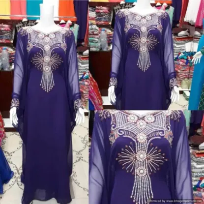 Picture of blue abaya,blue abaya,abaya,jilbab,kaftan dress,dubai ,