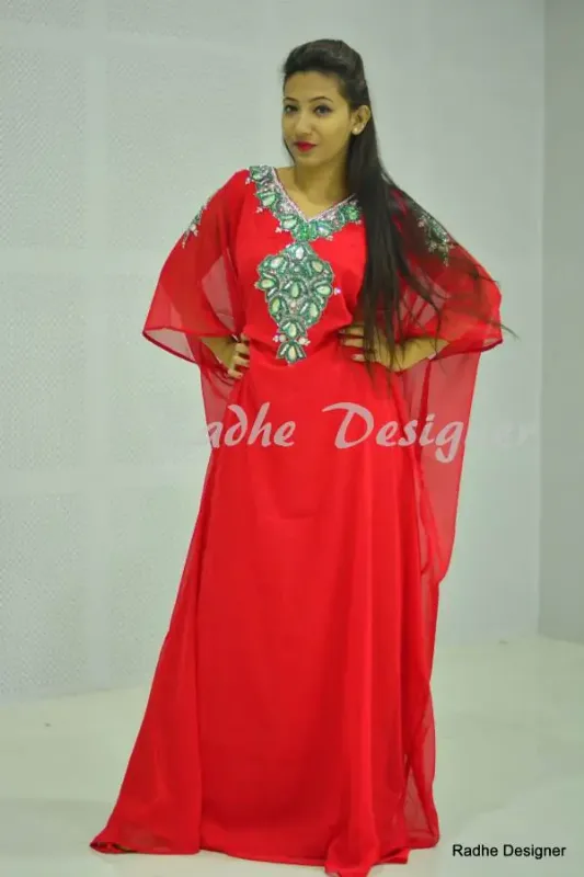 Picture of Radhe Designer Black Georgette Kaftan Dress for Women - Y407