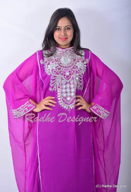 Picture of Radhe Designer Blue Georgette Kaftan Dress for Women - Y981