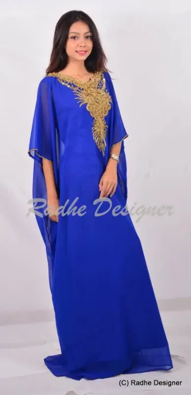 Picture of Radhe Designer Multicolor Georgette Kaftan Dress for Women - Y694