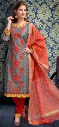 Picture of ethnic bollywood red net suit indian pakistani maisha-7