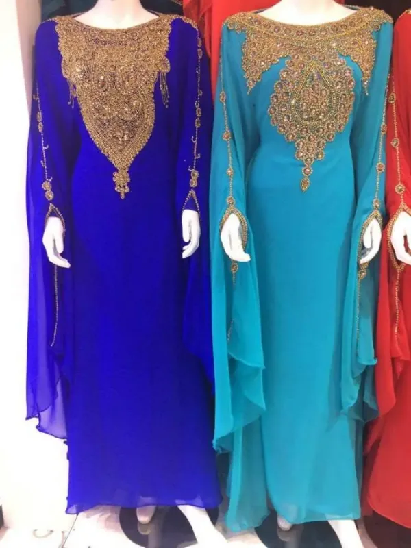 Picture of Radhe Designer Yellow Georgette Kaftan Dress for Women - F3089