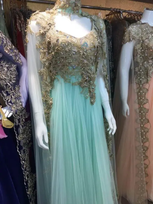 Picture of Yellow Georgette Jilbab Dress with Bridal Party Wear for Women Elegant Style