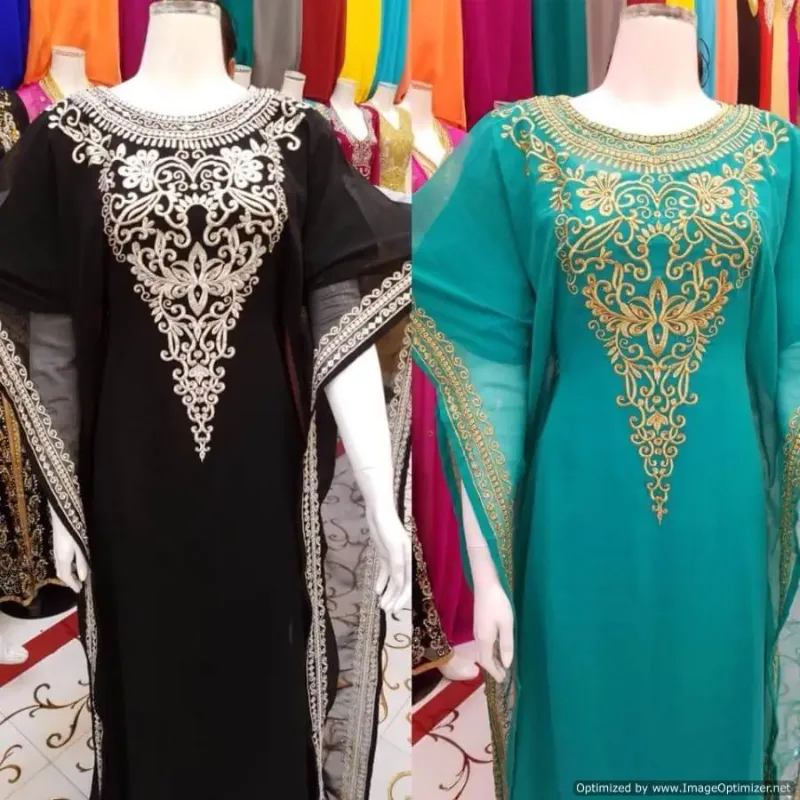 Picture of Radhe Designer White Georgette Kaftan Dress for Women - F3125