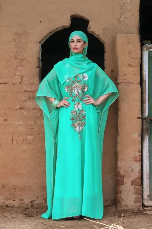 Picture of Purple Georgette Jilbab Dress with Bridal Party Wear for Women Classic Style