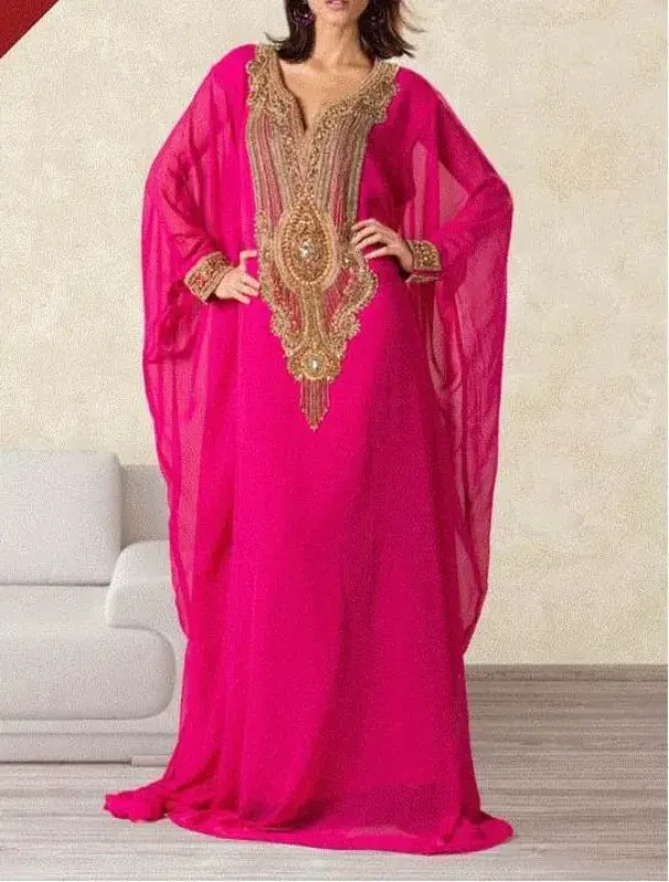 Picture of Multicolor Georgette Jilbab Dress with Bridal Party Wear for Women Evening Style