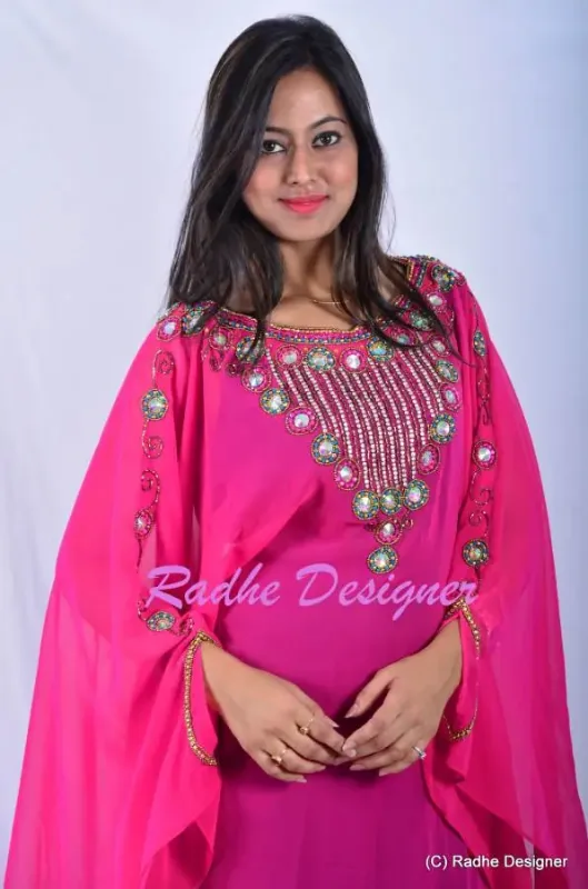 Picture of Radhe Designer Multicolor Georgette Kaftan Dress for Women - Y239