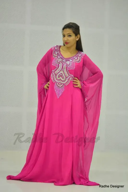 Picture of Radhe Designer Purple Georgette Kaftan Dress for Women - Y483