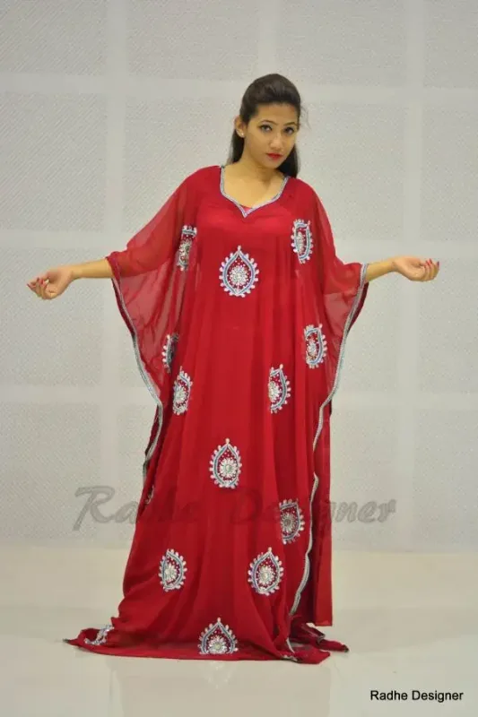 Picture of Radhe Designer Multicolor Georgette Kaftan Dress for Women - Y472