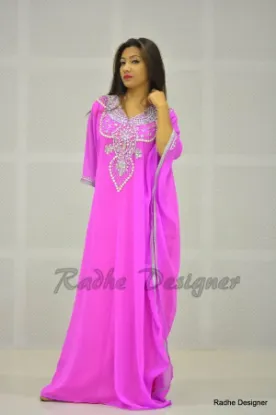 Picture of bridal modern takshita wedding gown thobe design ,abaya