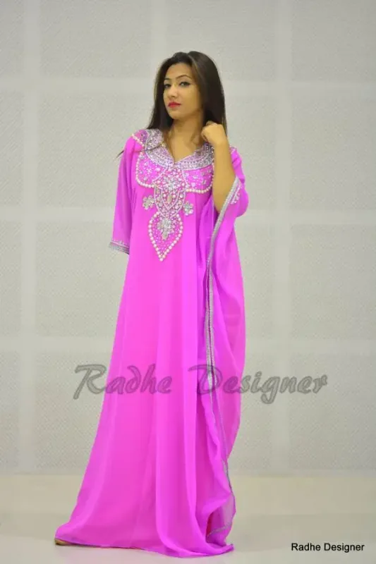 Picture of Radhe Designer Multicolor Georgette Kaftan Dress for Women - Y506