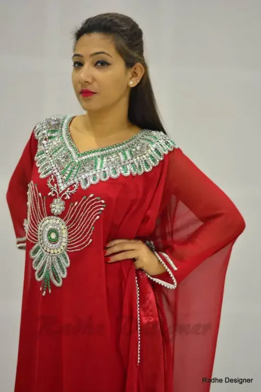 Picture of Radhe Designer Multicolor Georgette Kaftan Dress for Women - Y469