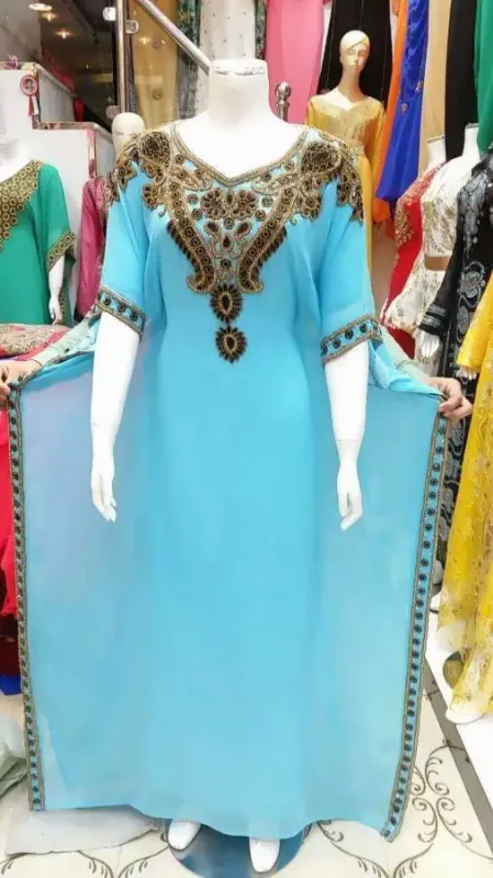 Picture of Radhe Designer White Georgette Kaftan Dress for Women - F1752