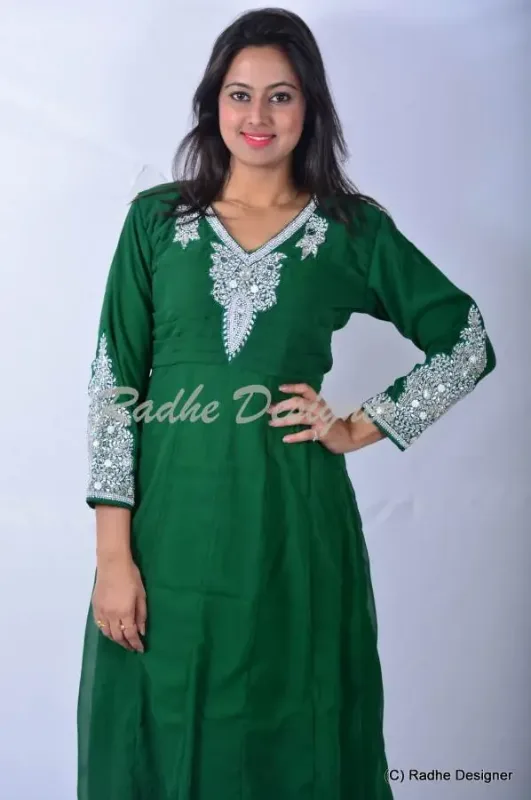 Picture of Radhe Designer Multicolor Georgette Kaftan Dress for Women - Y987