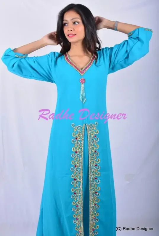 Picture of Radhe Designer Purple Georgette Kaftan Dress for Women - Y160