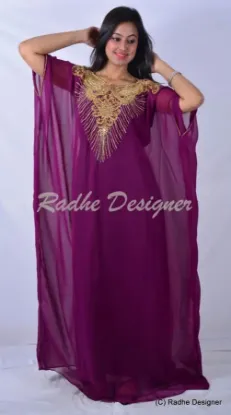 Picture of bridal wedding gown kaftan georgette farasha fancy arab