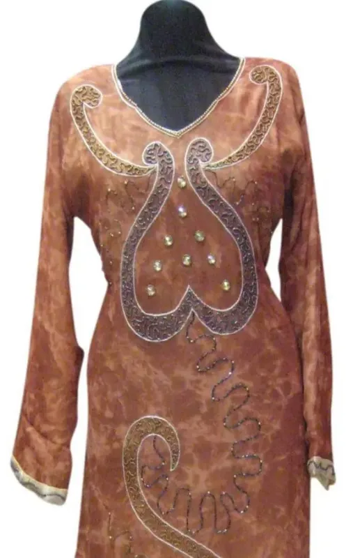 Picture of Radhe Designer Pink Cotton Kaftan Dress for Women - F3569