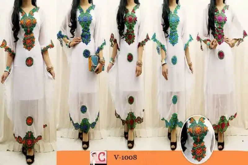 Picture of Radhe Designer Black Georgette Kaftan Dress for Women - F9001