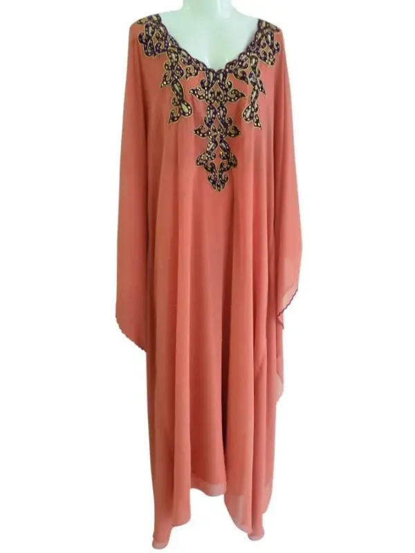 Picture of Radhe Designer Yellow Georgette Kaftan Dress for Women - F3621